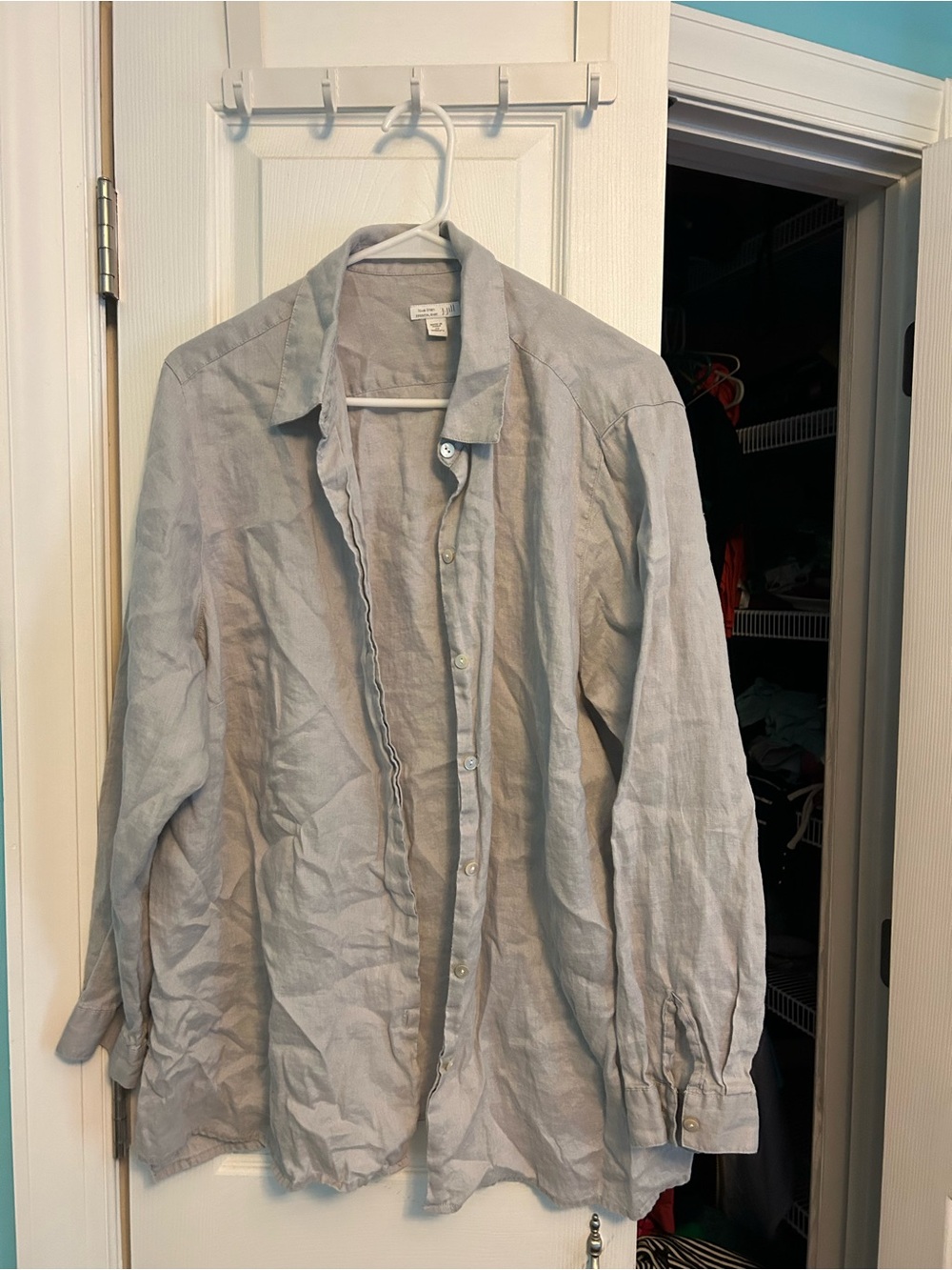 J. Jill Men’s Light Gray Linen Shirt Jacket